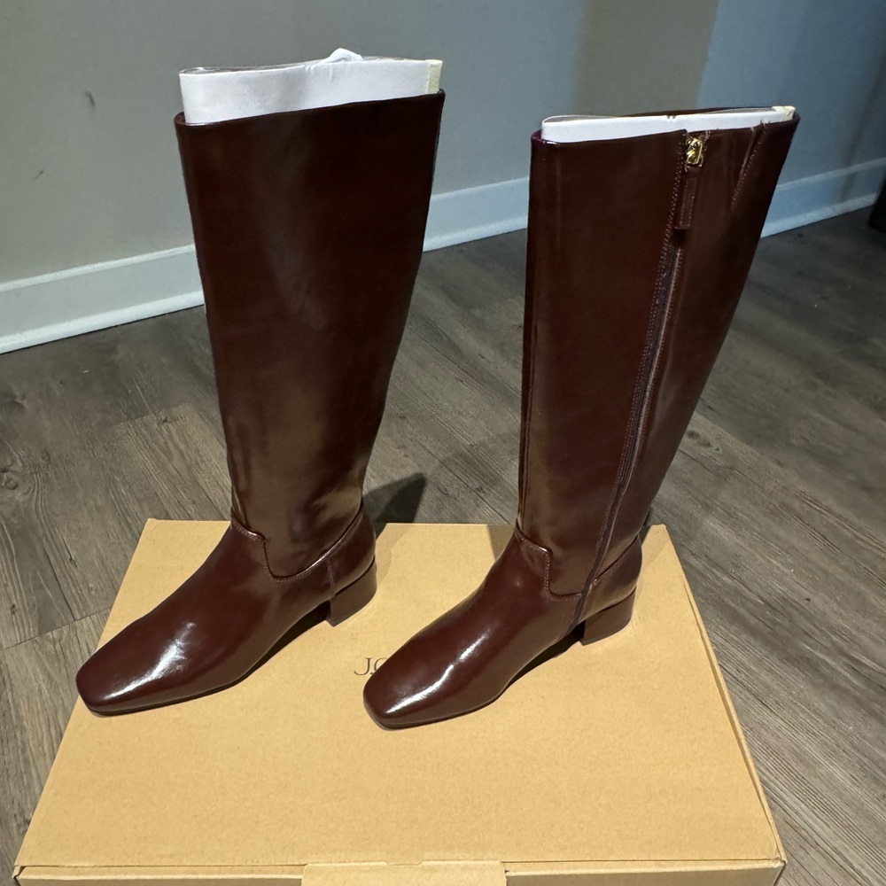 J. Crew Rich Brown Heeled Boots